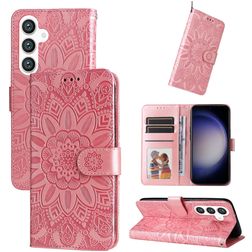 Mobigear Sunflower Housse Samsung Galaxy S24 Plus Etui Porte-Monnaie - Rose doré