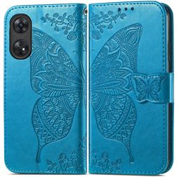 Mobigear Butterfly Housse OPPO Reno 8T 4G Etui Porte-Monnaie - Bleu