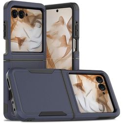 Mobigear Heavy Armor Motorola Razr 50 Plastique rigide Coque arrière Antichoc - Bleu foncé