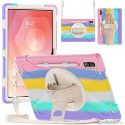 Mobigear SureGrip XGuard Coque Samsung Galaxy Tab S11 Ultra Coque arrière en Plastique rigide,Silicone + Porte-crayon + Bandoulière + Support Amovible