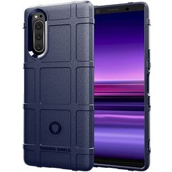 Mobigear Rugged Shield Coque Sony Xperia 5 Coque arrière en TPU Souple Anti-Chocs - Bleu