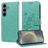 Mobigear Flowers Housse Samsung Galaxy S25 Etui Porte-Monnaie - Vert