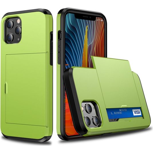 Mobigear Rugged Credit Card Case Green Apple iPhone 12 / 12 Pro