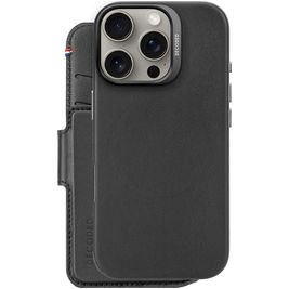 Decoded Detachable Wallet Housse iPhone 16 Pro MagSafe Etui avec Coque Détachable en Cuir Véritable Porte-Monnaie - Noir