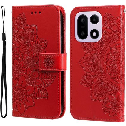 Mobigear Flowers Housse OnePlus 15 Etui Porte-Monnaie - Rouge