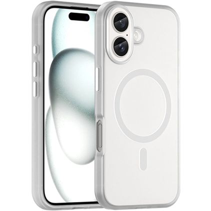 Mobigear Shockproof Coque iPhone 16 MagSafe Coque arrière en TPU Souple - Blanc