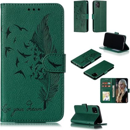 Mobigear Feather Housse iPhone 11 Etui Porte-Monnaie - Vert