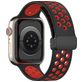 Mobigear Sport Plus Mag Bracelet Silicone Apple Watch Fermeture magnétique - 42/41/40/38 mm - Noir / Bordeaux