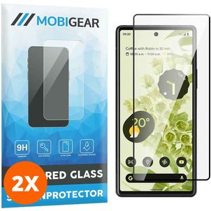 Mobigear Premium Google Pixel 6a Verre trempé Protection d'écran - Compatible Coque - Noir (Lot de 2)