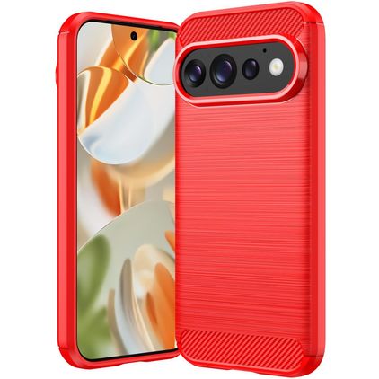 Mobigear Brushed Slim Coque Google Pixel 11 Coque arrière en TPU Souple - Rouge