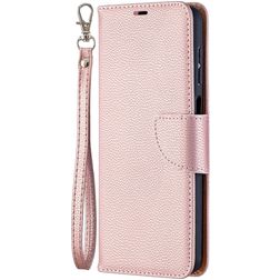 Mobigear Litchi Texture Wallet Book Case Rose Gold Samsung Galaxy A12