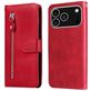 Mobigear Zipper Housse iPhone 17 Pro Etui Porte-Monnaie - Rouge
