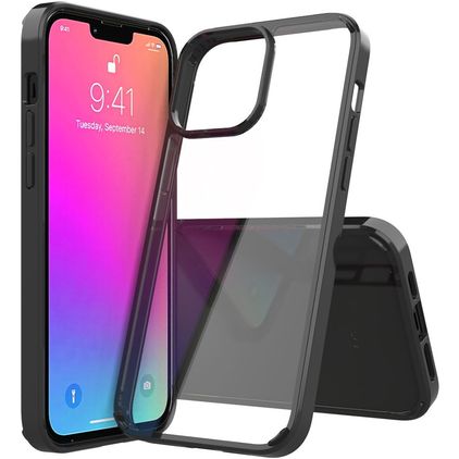Mobigear Crystal iPhone 13 Pro Max Plastique rigide Coque arrière - Noir