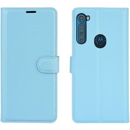 Mobigear Classic Housse Motorola One Fusion Plus Etui Porte-Monnaie - Bleu