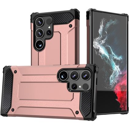 Mobigear Outdoor Coque Samsung Galaxy S24 Ultra Coque arrière Rigide Anti-Chocs - Rose doré