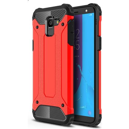 Mobigear Outdoor Samsung Galaxy J6 (2018) Plastique rigide Coque arrière Antichoc - Rouge