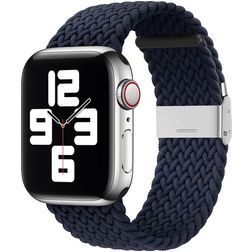 Mobigear Braided Bracelet Nylon pour Apple Watch Fermeture à pince - 49/46/45/44 mm - Gris anthracite