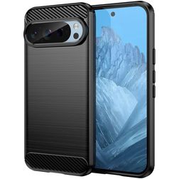 Mobigear Brushed Slim Coque Google Pixel 9 Coque arrière en TPU Souple - Noir