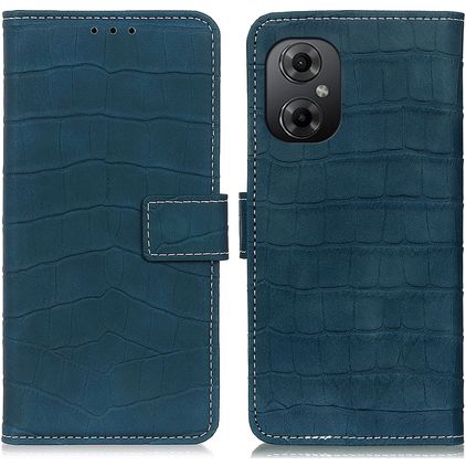 Mobigear Croco Housse POCO M5 Etui Porte-Monnaie - Vert