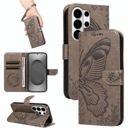 Mobigear Butterfly Housse Samsung Galaxy S26 Ultra Etui Porte-Monnaie - Gris