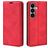 Mobigear Retro Slim Samsung Galaxy S26 Étui Portefeuille - Rouge