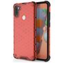 Mobigear Honeycomb Coque Samsung Galaxy A11 Coque arrière Rigide Anti-Chocs - Rouge