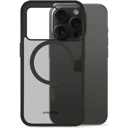 Mobilize Hybrid Coque iPhone 15 Pro MagSafe Coque arrière Rigide Anti-Chocs - Noir