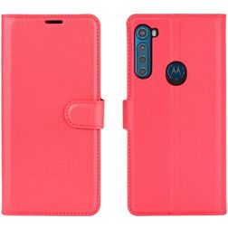 Mobigear Classic Housse Motorola One Fusion Plus Etui Porte-Monnaie - Magenta