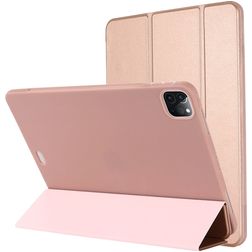 Mobigear Tri-Fold Gel Coque iPad Pro 12.9 Pouces (2020) Etui en TPU,Similicuir - Rose doré
