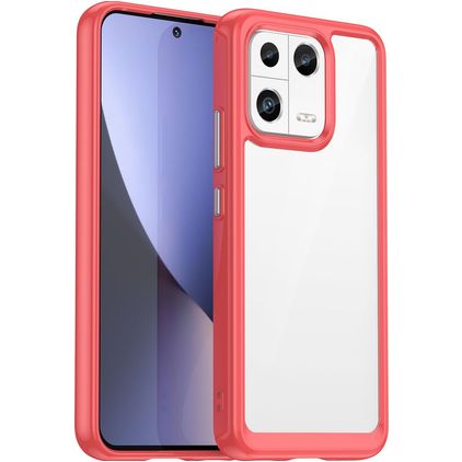 Mobigear Crystal Coque Xiaomi 13 Coque arrière Rigide - Transparent / Rouge