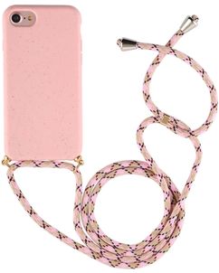 Mobigear Lanyard iPhone SE (2020) Coque avec cordon en TPU Souple - Rose