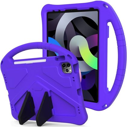 Mobigear AeroArmor Coque iPad 10 (2022) Coque de tablette pour enfants avec Poignée Enfants en EVA + Porte-crayon - Violet