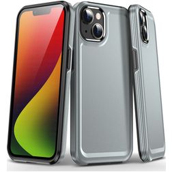 Mobigear Slim Armor Coque iPhone 15 Plus Coque arrière Rigide Anti-Chocs - Gris