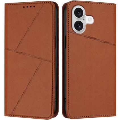 Mobigear Frosted Flip Housse iPhone 17 Etui Porte-Monnaie - Marron