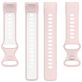 Mobigear Sport Dual Bracelet Silicone Fitbit Charge 5 Fermeture à clou et passant - Blanc / Rose