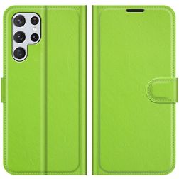 Mobigear Classic Housse Samsung Galaxy S22 Ultra Etui Porte-Monnaie - Vert