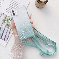 Mobigear Lanyard iPhone 13 Pro Coque avec cordon en TPU Souple - Bleu