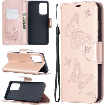 Mobigear Butterfly Housse Samsung Galaxy A52s 5G Etui Porte-Monnaie - Rose doré