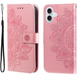 Mobigear Flowers Housse iPhone 17 Etui Porte-Monnaie - Rose doré
