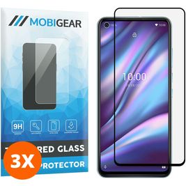 Mobigear Premium Wiko View 5 Verre trempé Protection d'écran - Compatible Coque - Noir (Lot de 3)