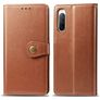 Mobigear Snap Button Sony Xperia 10 II Étui Portefeuille - Cognac