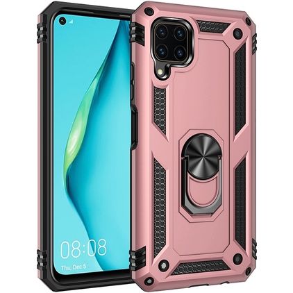 Mobigear Armor Ring Coque Huawei P40 Lite Coque arrière Rigide Anti-Chocs avec Anneau-Support - Rose doré
