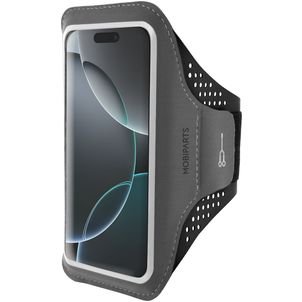 Mobiparts Comfort Fit Brassard Téléphone iPhone 16 Pro Brassard Coque de Sport en Neoprène - Noir