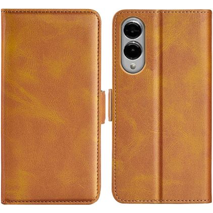 Mobigear Slim Magnet Housse Samsung Galaxy S25 Edge Etui Porte-Monnaie - Cognac
