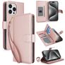 Mobigear Wallet Housse iPhone 15 Pro Etui Porte-Monnaie - Rose doré