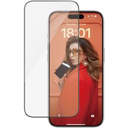 PanzerGlass Ultra-Wide Fit iPhone 15 Pro Verre trempé Protection d'écran - Compatible Coque + Cadre d'installation - Noir