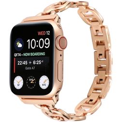 Mobigear Paris Bracelet Acier pour Apple Watch Fermeture boucle déployante - 49/46/45/44 mm - Rose doré