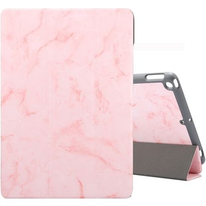 Mobigear Tri-Fold Marble Coque iPad 8 (2020) Etui + Porte-crayon - Rose