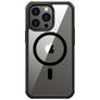 Valenta Full Cover Coque iPhone 15 Pro MagSafe Coque arrière en Verre trempé Anti-Chocs - Transparent / Noir