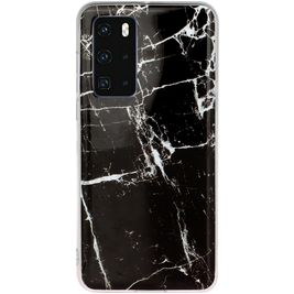 Mobigear Marble Coque Huawei P40 Coque arrière en TPU Souple - Noir